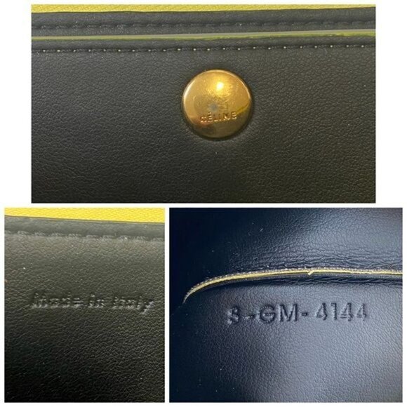 New Celine Yellow/Grey Leather Duo Small‎ Pouch Clutch Bag - Picture 9 of 12